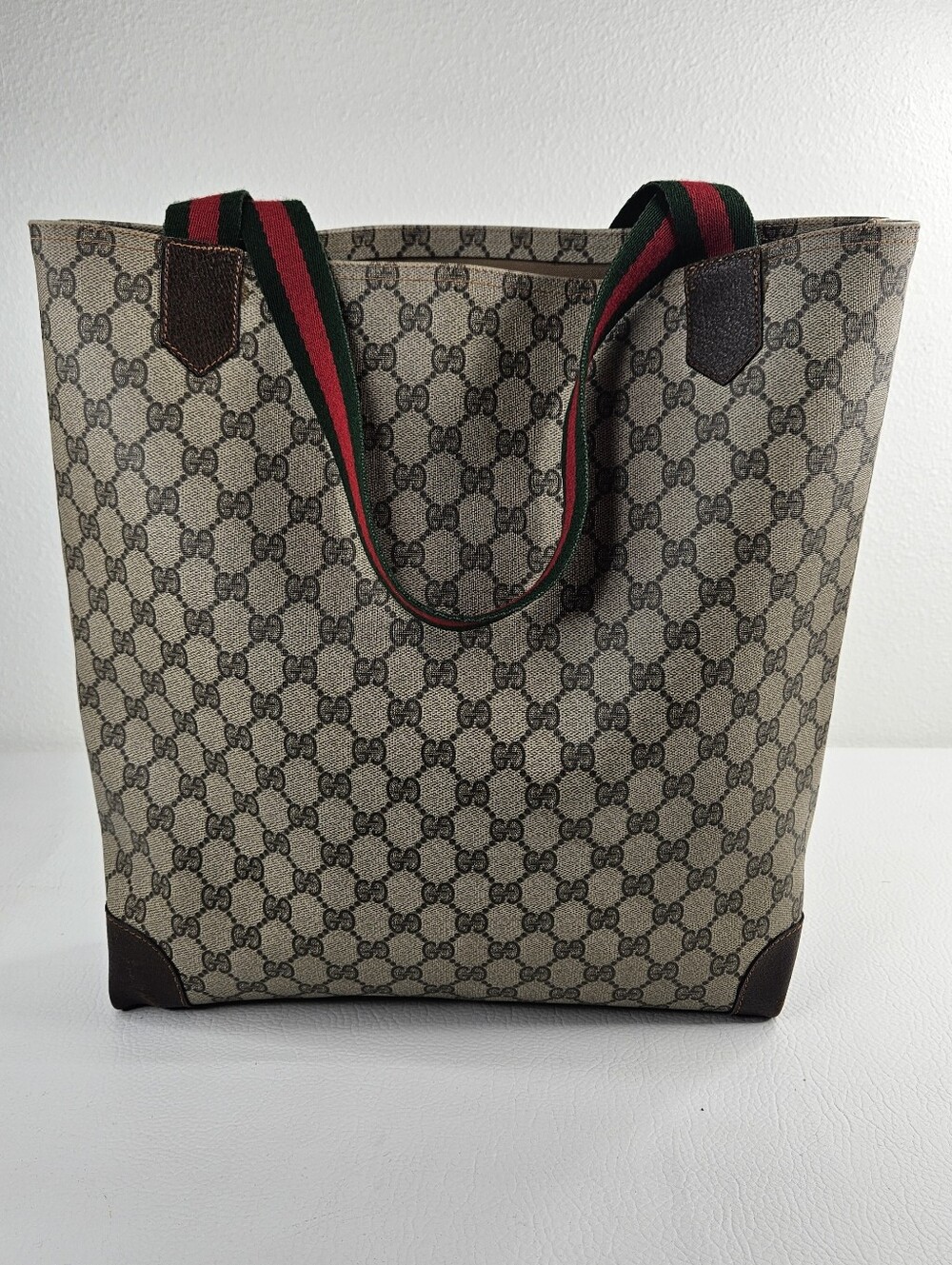 Authentic Gucci Vintage GG Supreme Sherry Line Tote GG Supreme Monogram Bag - Picture 5 of 12